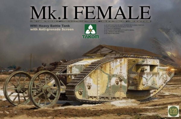 WWI Heavy Battle Tank Mk I "Female" with anti-grenade screen