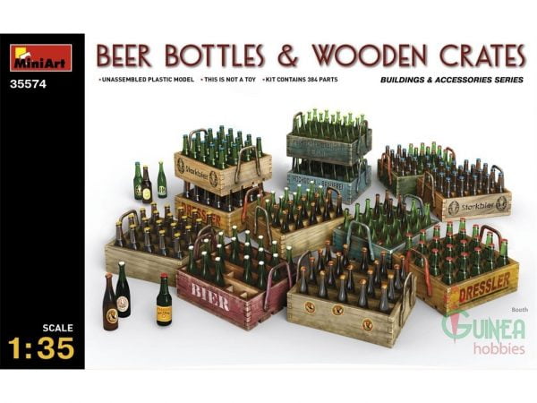 Beer Bottles with Wooden Crates