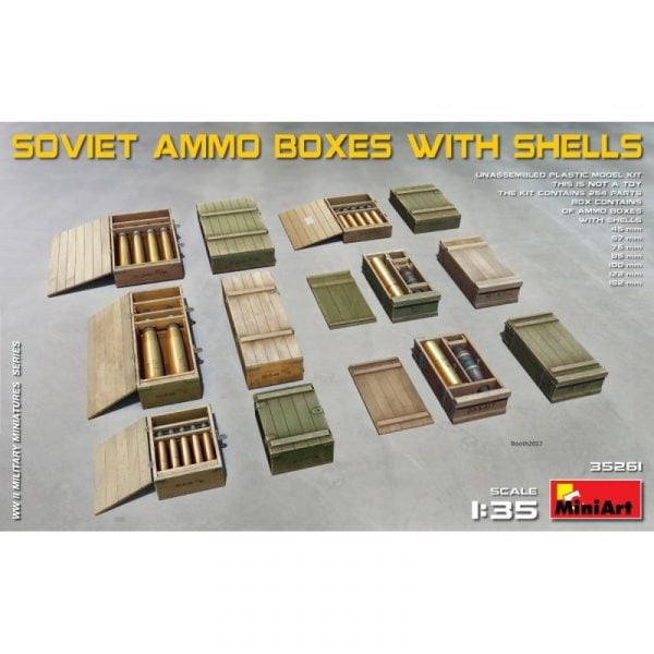 Soviet Ammo Boxes with Shells 1/35