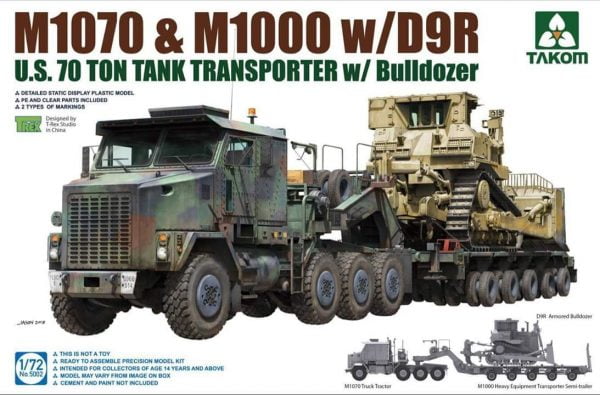 US M1070 & M1000 w/D9R US 70t Tank Transporter w/ Bulldozer