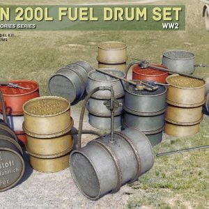 German 200L Fuel Drum Set WW2