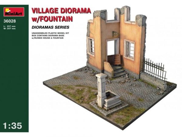 Village Diorama with Fountain