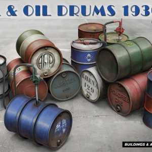 Fuel and Oil Drums 1930-50s