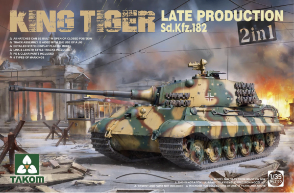 WWII German heavy tank Sd.Kfz. 182 King Tiger Late production 2 in 1