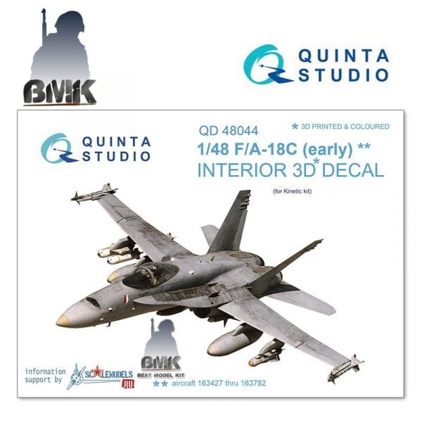 F/A-18C Early (for KINETIC) INTERIOR 3D* Decal 1/48