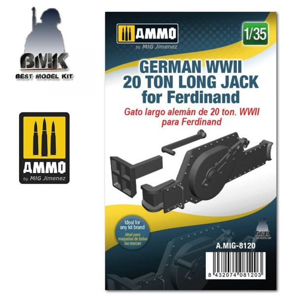 German WWII 20 ton Long Jack for Ferdinand Universal 1/35