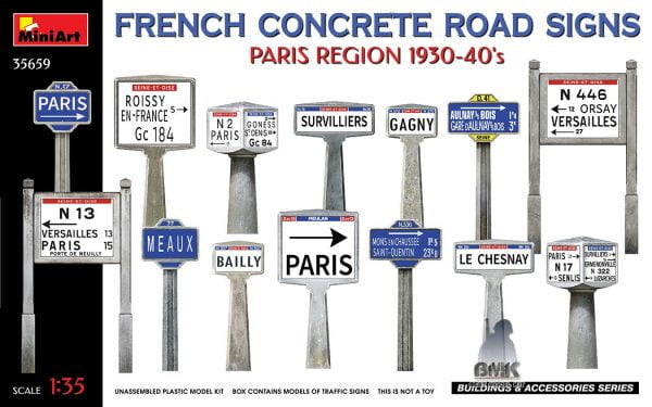 French Concrete Road Signs 1930-40's
