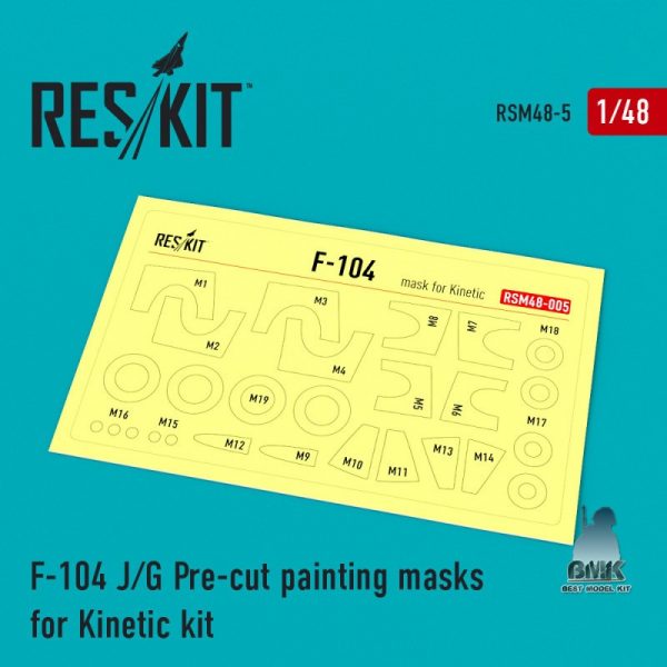 F-104J/G Pre-Cut Painting Masks (for Kinetic)