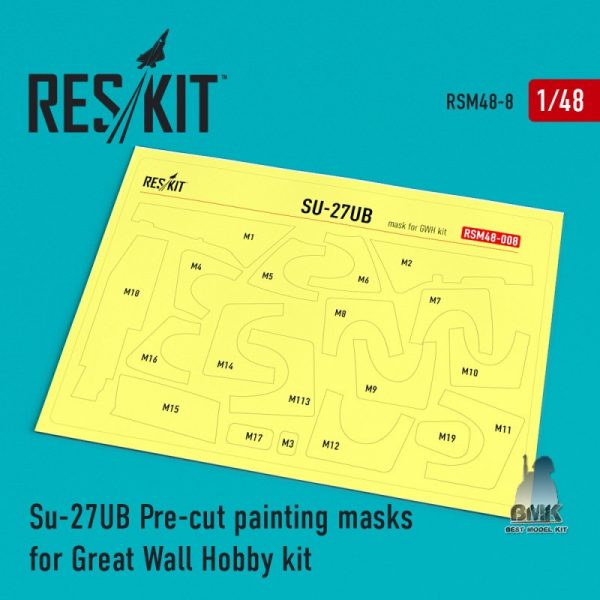 Su-27UB Pre-Cut Painting Masks (for Great Wall Hobby)
