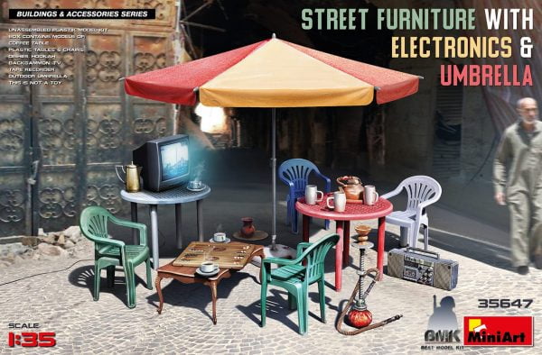 Street Furniture with Electronics and Umbrella