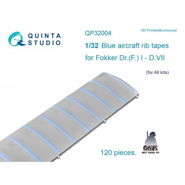 Blue Rib Tapes Fokker Dr.(F)I-D.VII (for ALL KITS) INTERIOR 3D* Decal 1/32