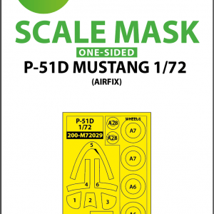 P-51D Mustang One Sided Mask 1/72 (Airfix)