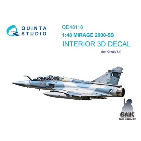Mirage 2000-5B 3D-Printed & coloured Interior on decal paper (Kinetic)