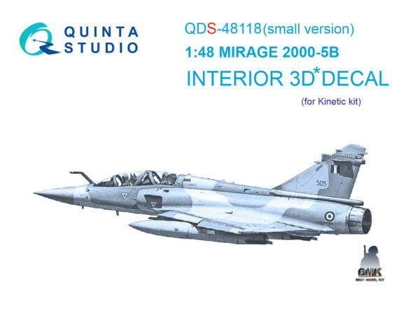 Mirage 2000-5B 3D-Printed & coloured Interior on decal paper (Kinetic) (Small version)
