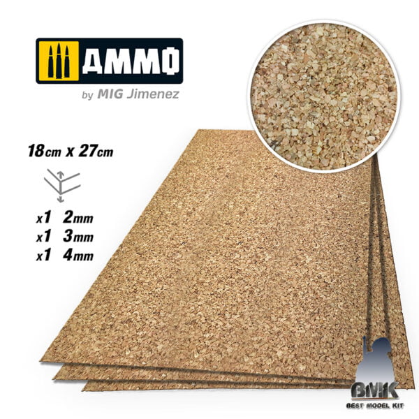 CREATE CORK Medium Grain Mix (2mm. 3mm and 4mm) – 1 pc each size