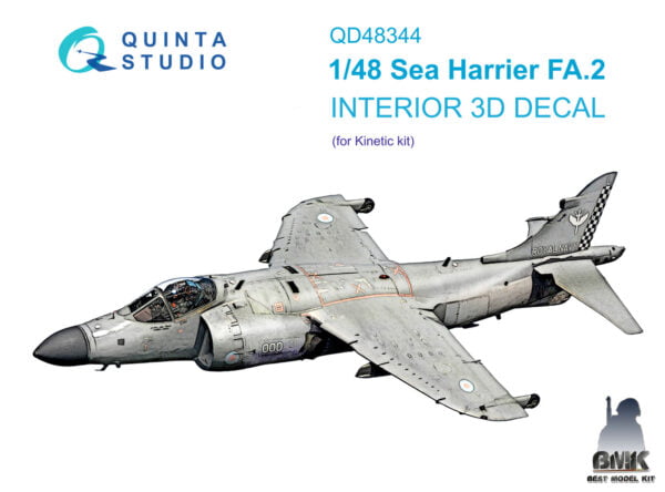 Sea Harrier FA.2 3D-Printed & coloured Interior on decal paper (for Kinetic kit)