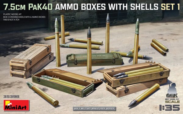 7.5cm PaK40 Ammo Boxes w/Shells Set 1
