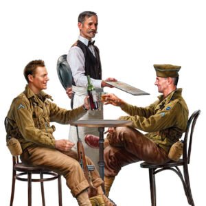 U.S. Soldiers in Cafe (3 Figs)