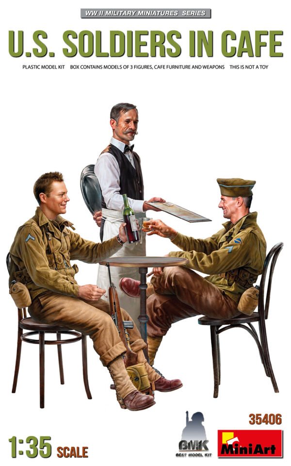 U.S. Soldiers in Cafe (3 Figs)