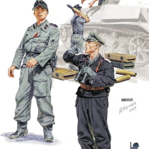 German SPG Crew  (4 Figs. Weapons, AMmo Box, Shells)